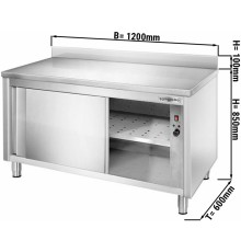 Тепловий стіл PREMIUM - 1,2 m - з бортом GGM Gastro