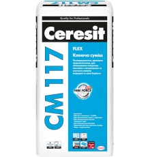 CERESIT CM 117 FLEX Полімерцементна, армована мікроволокнами клеюча суміш, для облицювання поверхонь плитками з натурального та штучного каменю всередині та зовні будівель