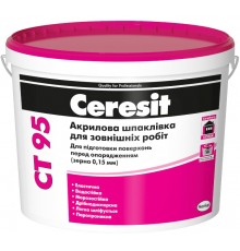 Акрилова шпаклівка для зовнішніх робіт (зерно 0,15 мм) для підготовки поверхонь перед опорядженням CERESIT CT 95