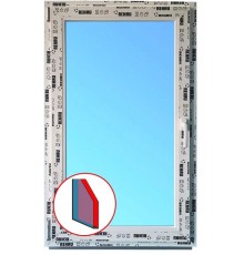 Металопластикове енергозберігаюче вікно з профілем Rehau Euro Design 60 стулка однокамерне 24 мм