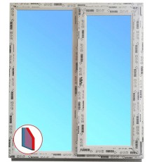 Металопластикове енергозберігаюче вікно з профілем Rehau Euro Design 60 подвійне стулка однокамерне 24 мм