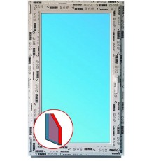 Металопластикове енергозберігаюче вікно з профілем Rehau Euro Design 70 стулка однокамерне 32 мм